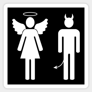 Angel and demon couple Sticker